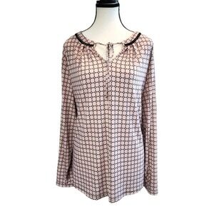 Liz Claiborne Blouse Women's Top size 1X Modern Long Sleeve Light Pink